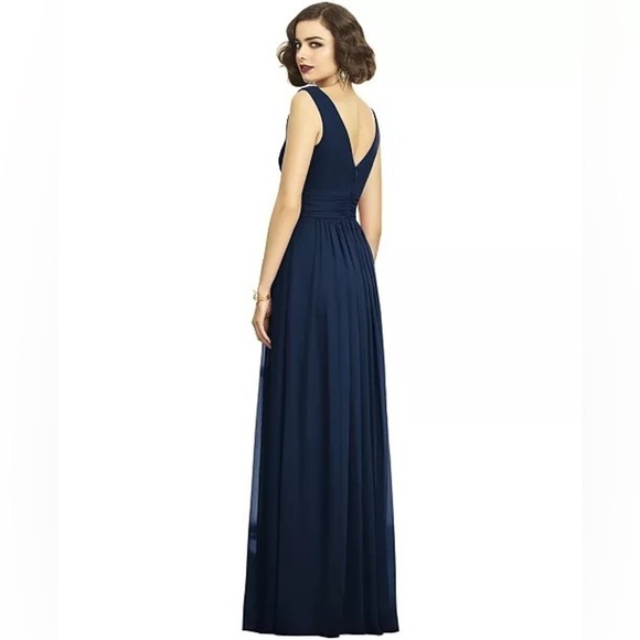 DESSY COLLECTION Shirred Chiffon Gown - Picture 4 of 12